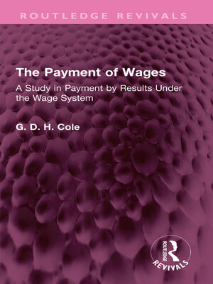 cover image of The Payment of Wages